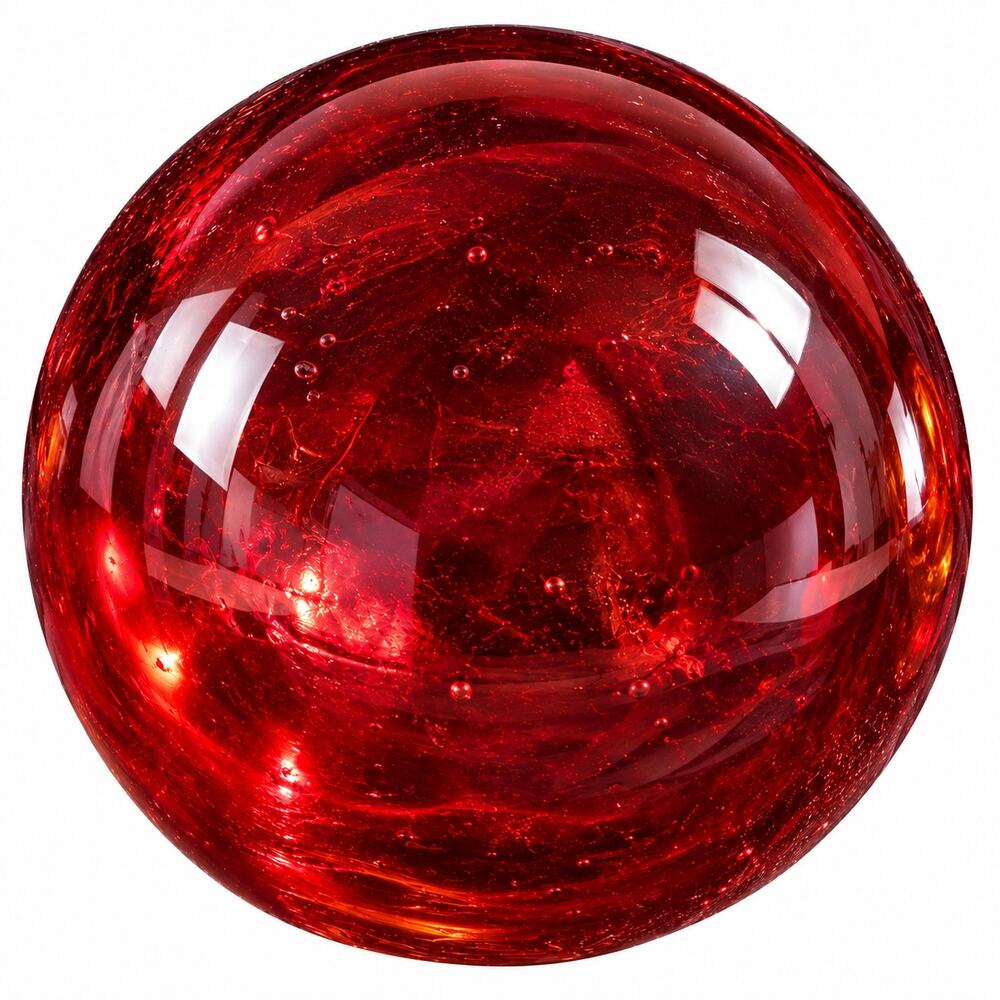 4" Red Blown GlassVintage Hand-Blown Cranberry/Ruby Decorative Orb – Hollow